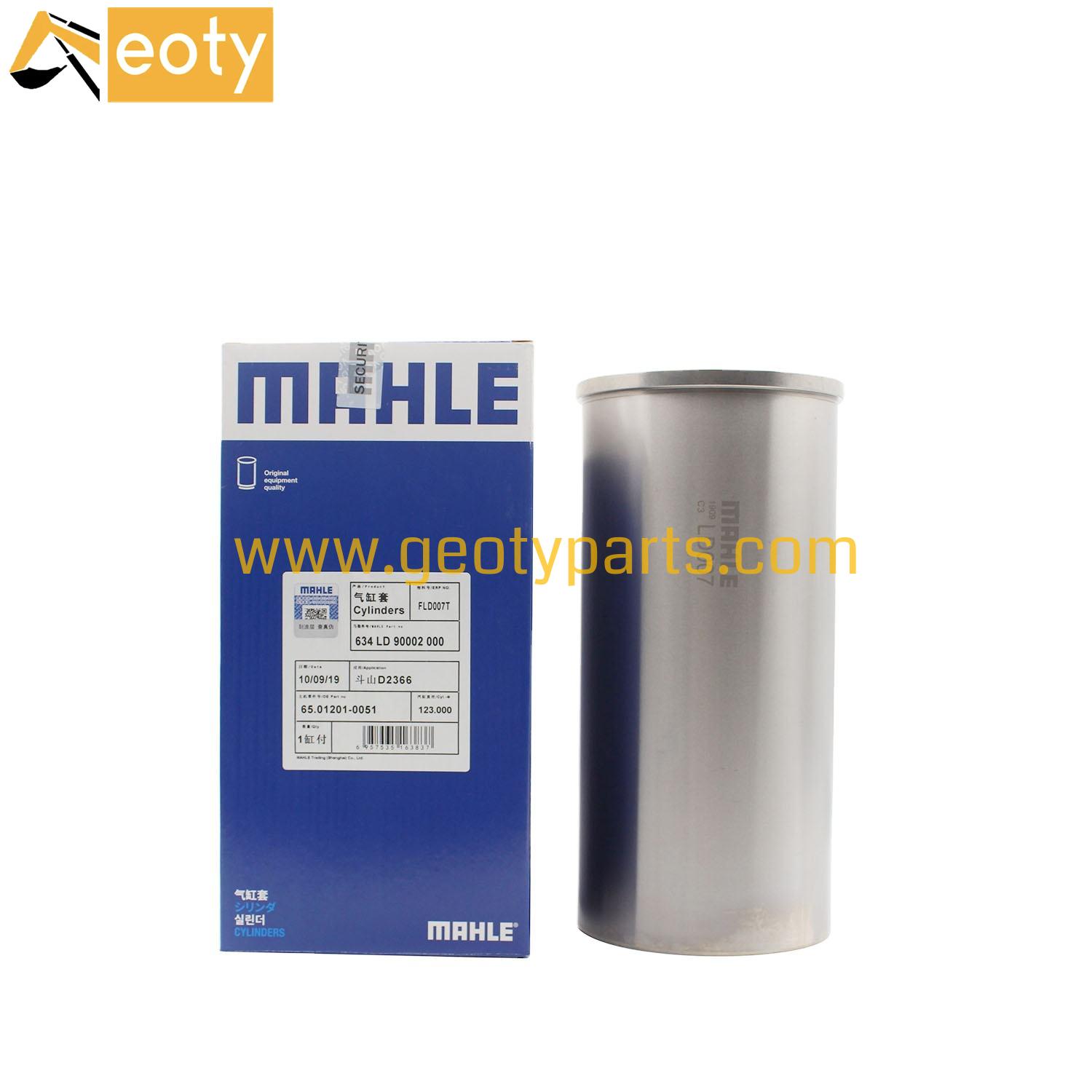 Genuine MAHLE 65.01201-0051 D2366 DE12T Sleeves Cylinder Liner For DOOSAN DH280-3